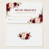 Burgundy Gold Mariage Music Demande de chansons B (Devant & derrière)