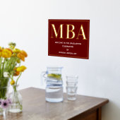 Burgundy Gold MBA Afstuderen Welkom Folie Afdrukken (Laag (Keuken))