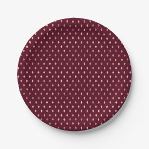 Burgundy Gold Pattern Papieren Bordje