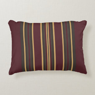 Burgundy Gold Stripes Accent Kussen