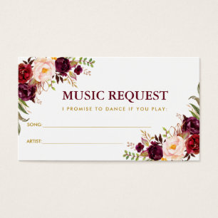 Burgundy Gold Wedding Music Song Request Kaart B