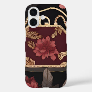 Burgundy Goud AI-kunst iPhone 16 Hoesje