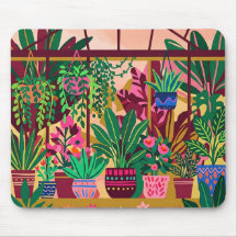 Burgundy Goud Botanische Kas Muismat