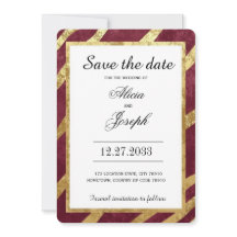 Burgundy Goud Eenvoudig Elegant Modern Bewaar de D