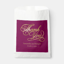 Burgundy & Goud Folie Dankjewelcalligrafie Bruilof