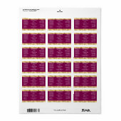 Burgundy Goud Kleine Druppelfles Etiket (Full Sheet)