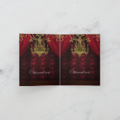 Burgundy Gouden Kroonluchter Uitnodigingskaarten v Kaart (Binnen)