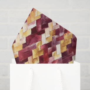 Burgundy Gouden Perzik Zigzag Kerstmis Tissuepapier