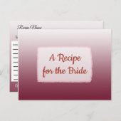 Burgundy Gradient bruiloft Recipe Kaart (Voorkant / Achterkant)