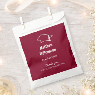 Burgundy Graduation Merci Favoriser les sacs