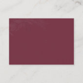 Burgundy Gray Botanical Foliage Accommododatie Informatiekaartje (Achterkant)