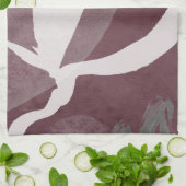 Burgundy Gray & White Abstracte Waterverf Theedoek (Gevouwen)