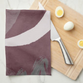 Burgundy Gray & White Abstracte Waterverf Theedoek (Quarter Fold)