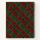 Burgundy Green Pset met kerstfeestdag monogram Notitieboek (Achterkant)
