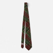 Burgundy Green Pset met kerstfeestdag monogram Stropdas (Achterkant)