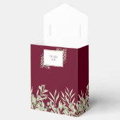 Burgundy Greenery Foliage Monogram Weddenschap Bedankdoosjes (Geopend)
