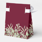 Burgundy Greenery Foliage Monogram Weddenschap Bedankdoosjes (Achterkant)