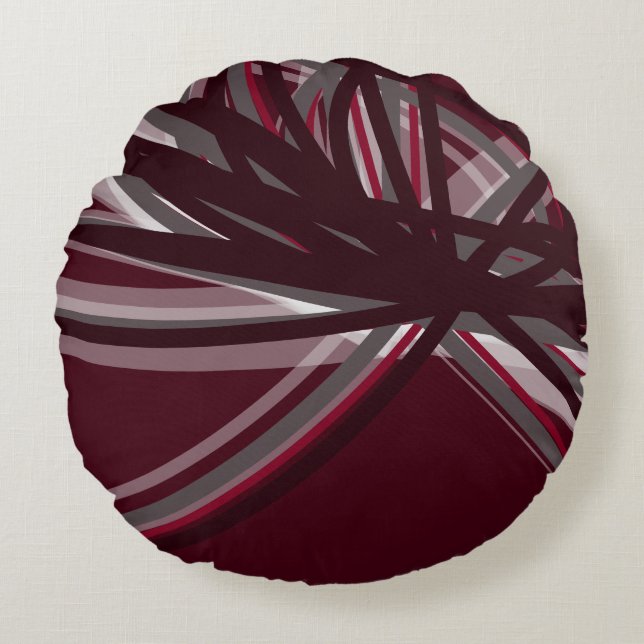 Burgundy & Grey Elegant Design de ruban Coussin ro (Devant)