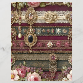 Burgundy groene streep Junk Journal scrapboek papi