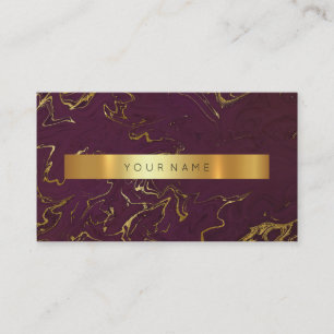 Burgundy Grungy Gold Marble Vip Visitekaartje