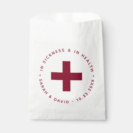 Burgundy Hangover Kit in ziekte en gezondheid Bedankzakje (Voorkant)