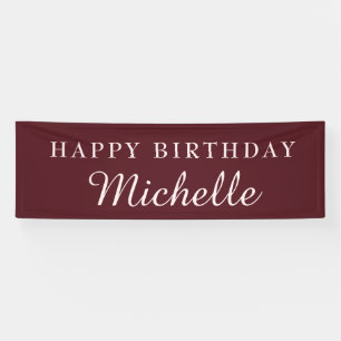 Burgundy Happy Birthday Name Spandoek