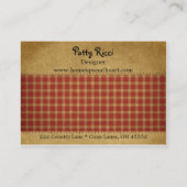 Burgundy Homespun Crafty Visitekaartje (Achterkant)