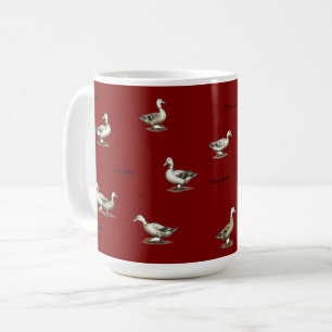 Burgundy Ik hou van eenden Koffiemok