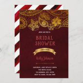 Burgundy india thema uitnodiging (Voorkant / Achterkant)