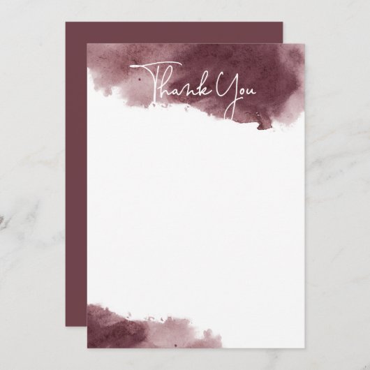 Burgundy Inktwas Bedankkaart (Voorkant / Achterkant)