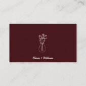 Burgundy & Ivory Capture The Love QR Code Bruiloft Informatiekaartje (Achterkant)