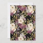 Burgundy Ivory Floral Foliage Black 85th Birthday Kaart (Achterkant)