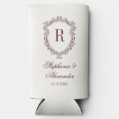 Burgundy & Ivory Monogram Crest Old Money Wedding (Voorkant)