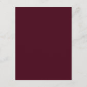Burgundy & Ivory QR Code Wedding Guest Details Informatiekaartje (Achterkant)
