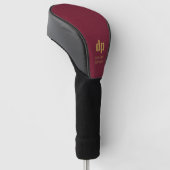 Burgundy Leather Let Monogram Persoonlijke naam Golfheadcover (Schuin)