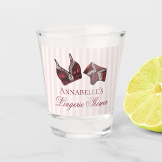 Burgundy Lingerie Shower Bachelorette Party Favor Shot Glas