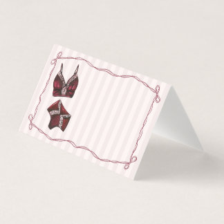 Burgundy Lingerie Shower Place Card Table Decor Kaart