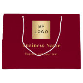 Burgundy logo entreprise nom sac d'achat papier (Devant)