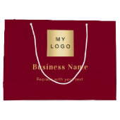 Burgundy logo entreprise nom sac d'achat papier (Dos)