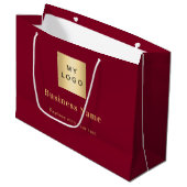 Burgundy logo entreprise nom sac d'achat papier (Devant Angle)