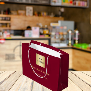 Burgundy logo entreprise nom sac d'achat papier
