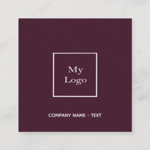 Burgundy logo QR-code elegant Vierkante Visitekaartje