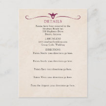 Burgundy Mariage Détails Carte d'information