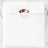 Burgundy marine fleurit autocollant mariage (Sac)