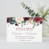 Burgundy Marine Rouge Floral Russe Boho RSVP (Debout devant)