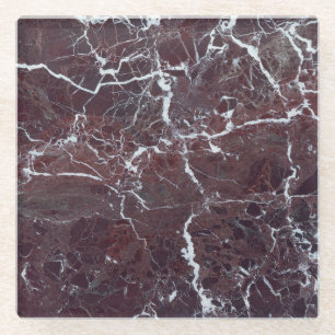 Burgundy marmer glazen onderzetter