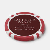 Burgundy Maroon Klassiek Heren Bachelorfeest Poker Chips (Enkel)