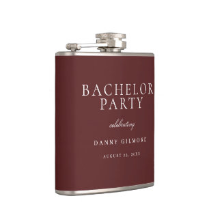 Burgundy Maroon Klassiek Heren Bruiloft Cadeau Heupfles