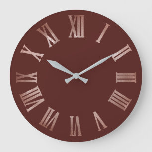 Burgundy Maroon Metallic Silver Roman Numbers Grote Klok