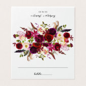 Burgundy Marsala Bohème Mariage Carte de Place (Outside Unfolded)